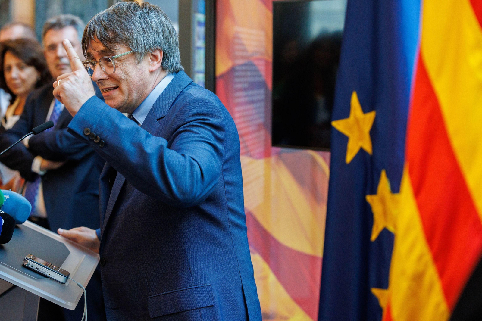 Carles Puigdemont, este martes en rueda de prensa en Bruselas