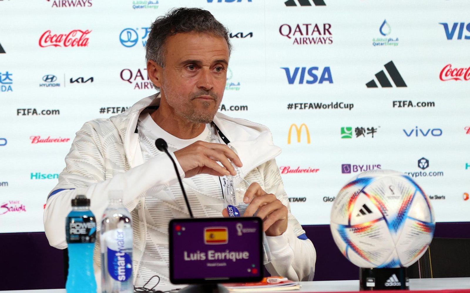 Luis Enrique, durante la rueda de prensa antes del partido contra Alemania.