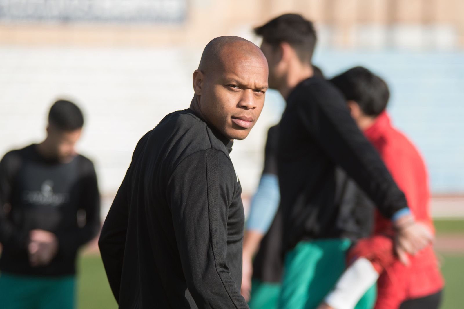 Biabiany en un entrenamiento del San Fernando.