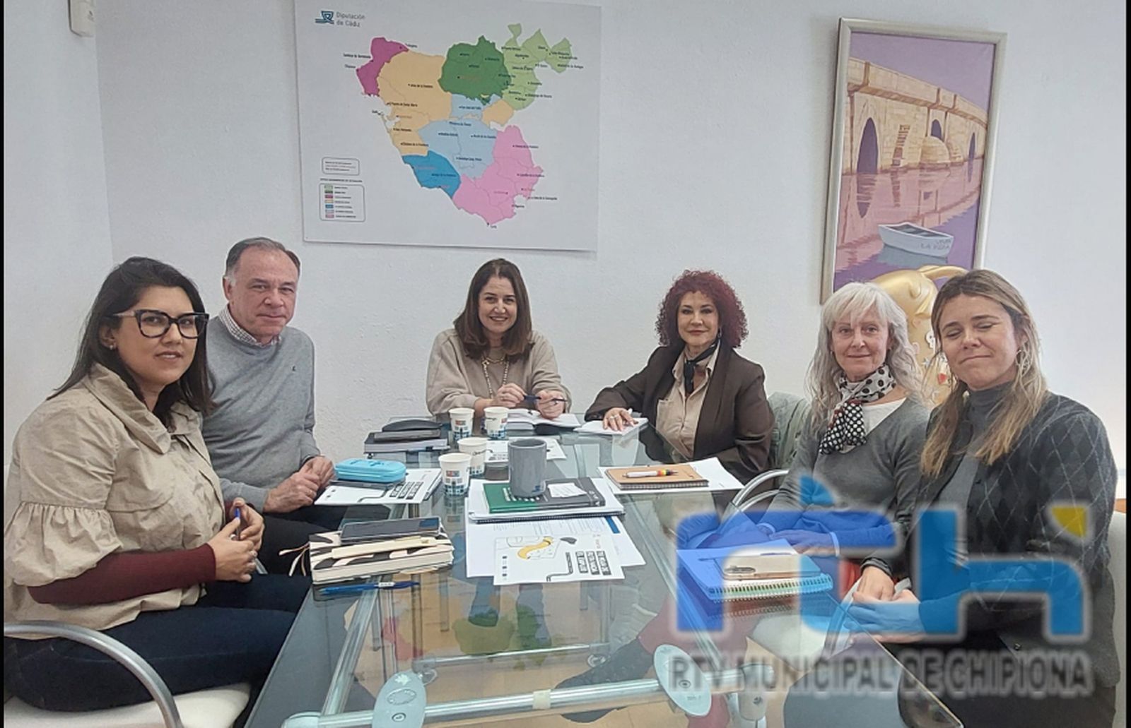 Reunión de la delegación con la Diputación provincial.