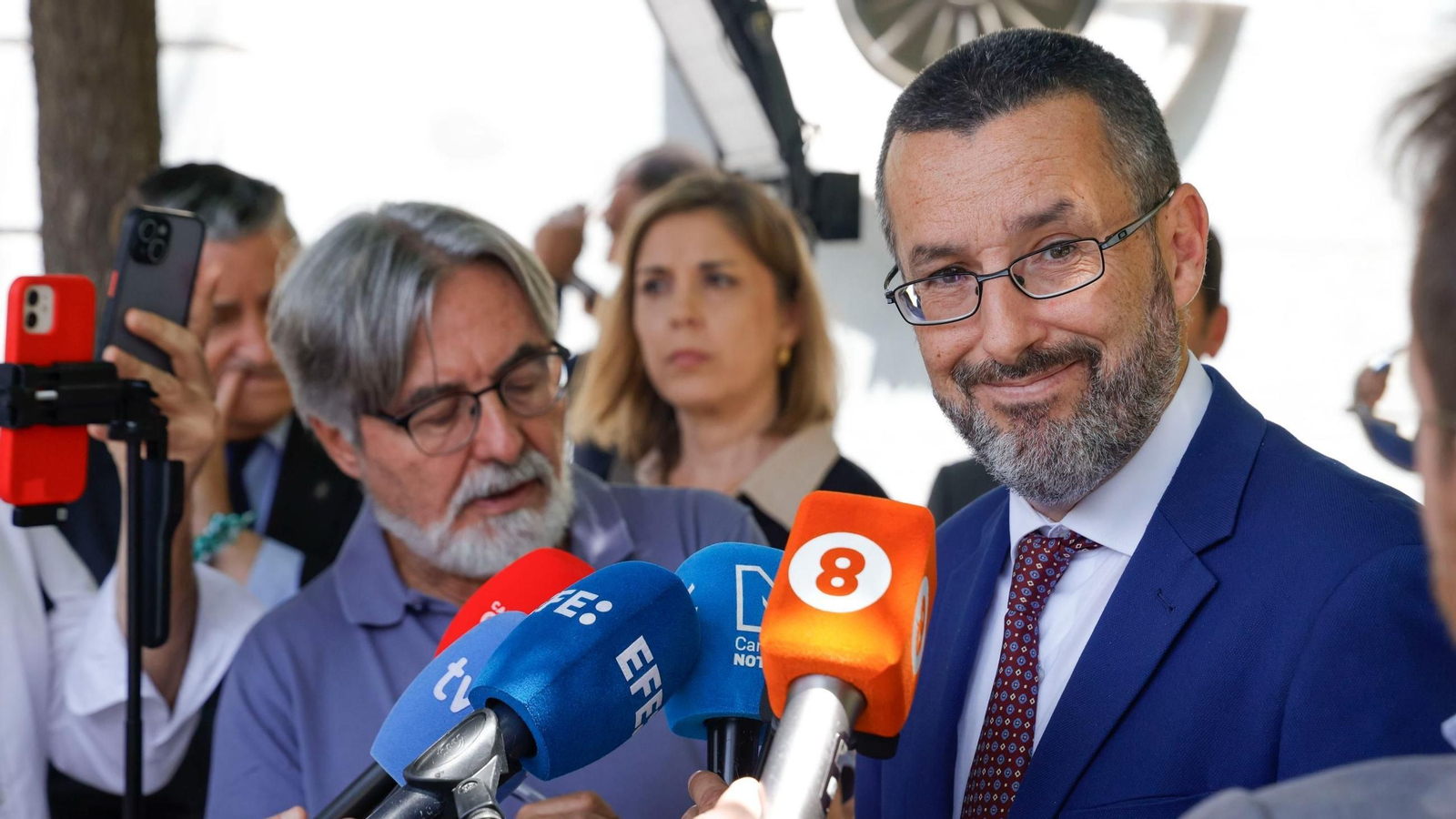 Juan Franco, alcalde de La Línea de la Concepción, tras la reunión mantenida en Madrid con el ministro de Asuntos Exteriores, José Manuel Albares, el pasado 13 de junio.