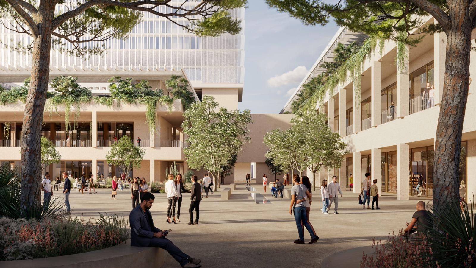 Espacio comercial que proyectan en la torre del puerto.