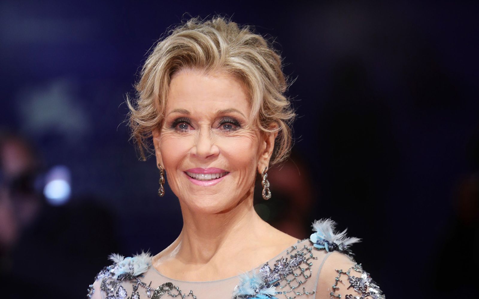 Primer plano de la bellísima Jane Fonda.