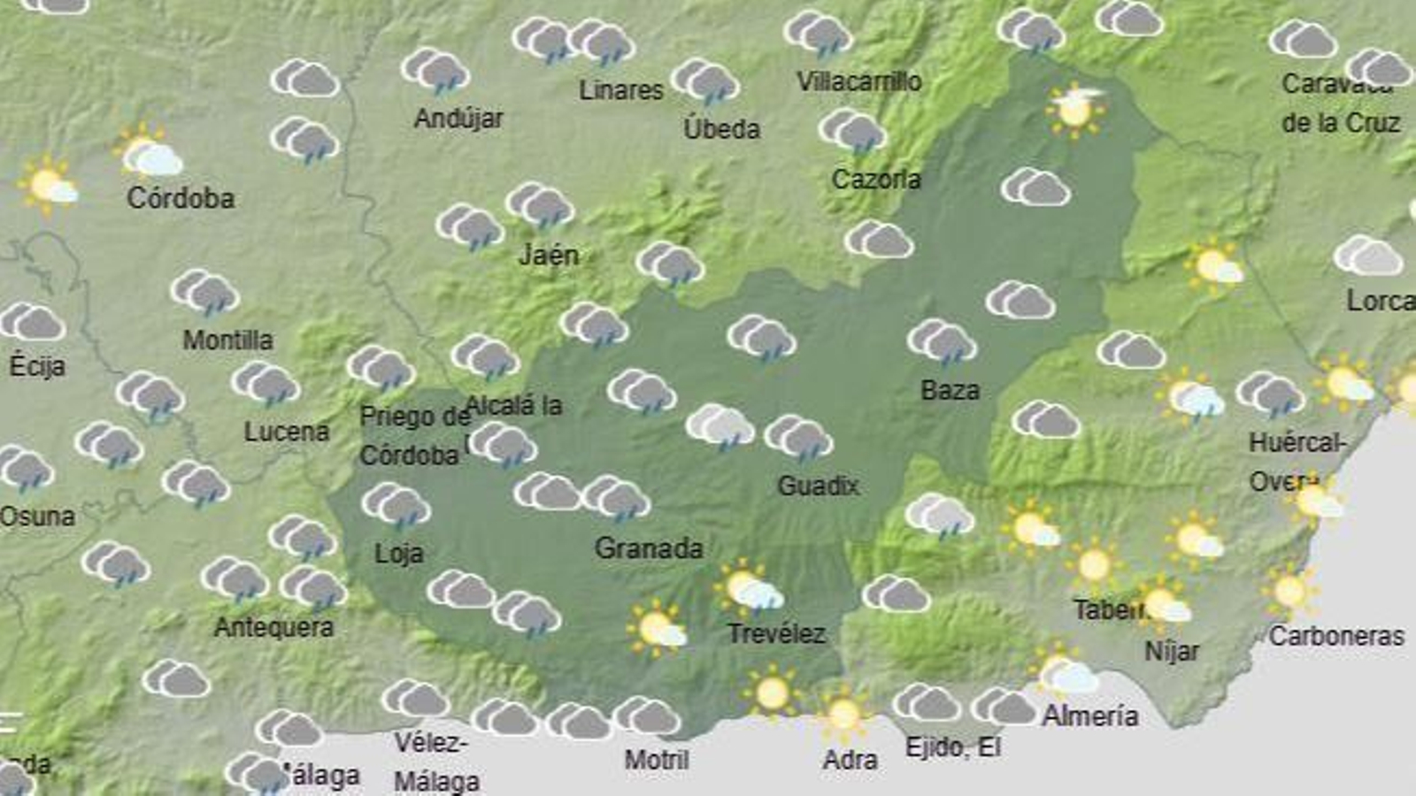 El Tiempo en Granada el 2 de diciembre de 2025