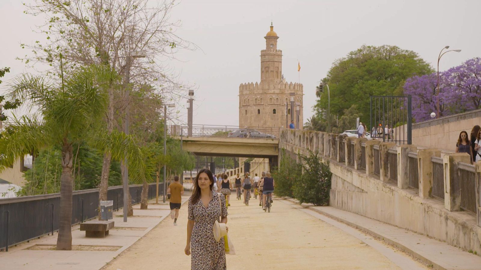Ana Ruiz en su recorrido por el Guadalquivir