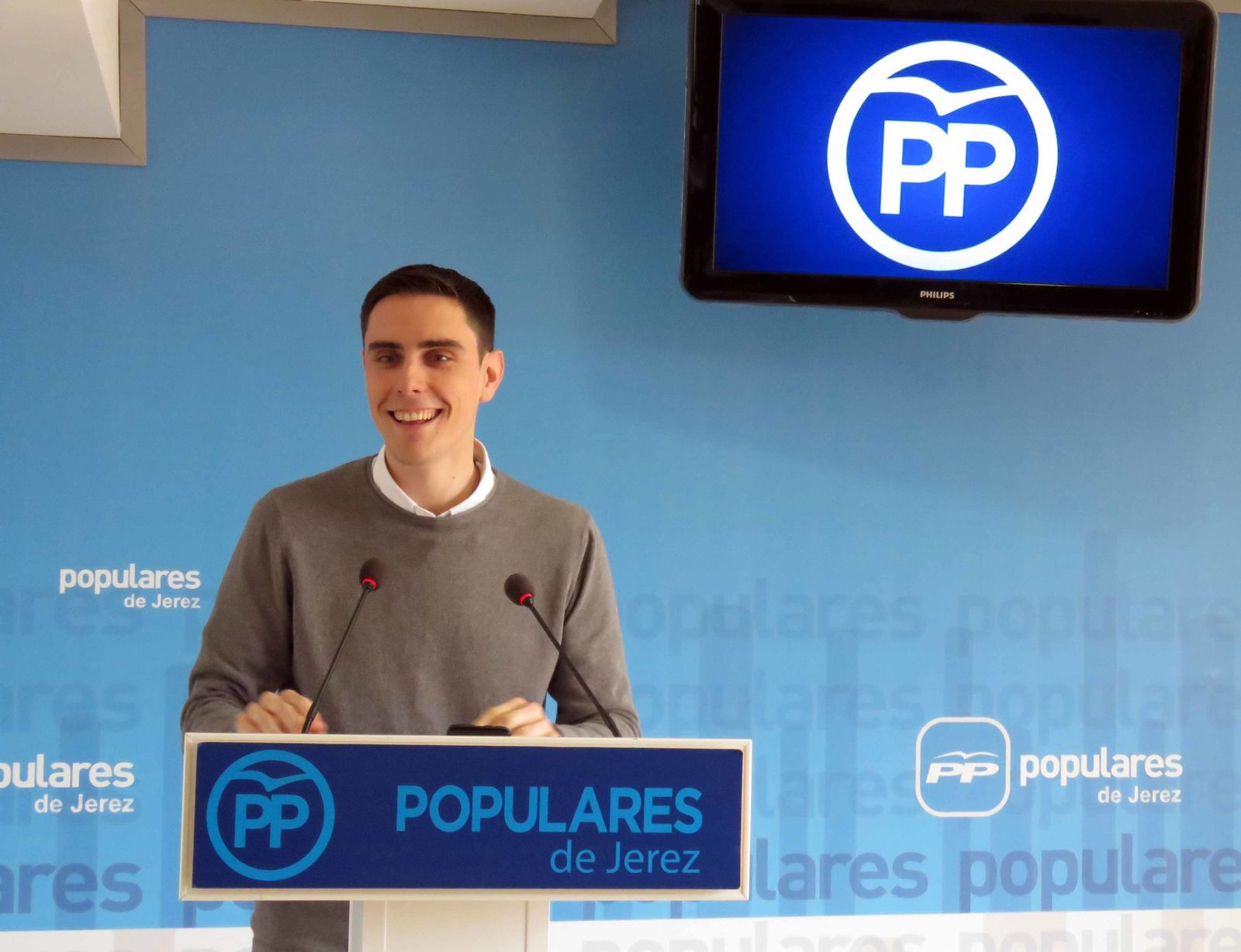 Jaime Espinar, en la sede del PP en Jerez.