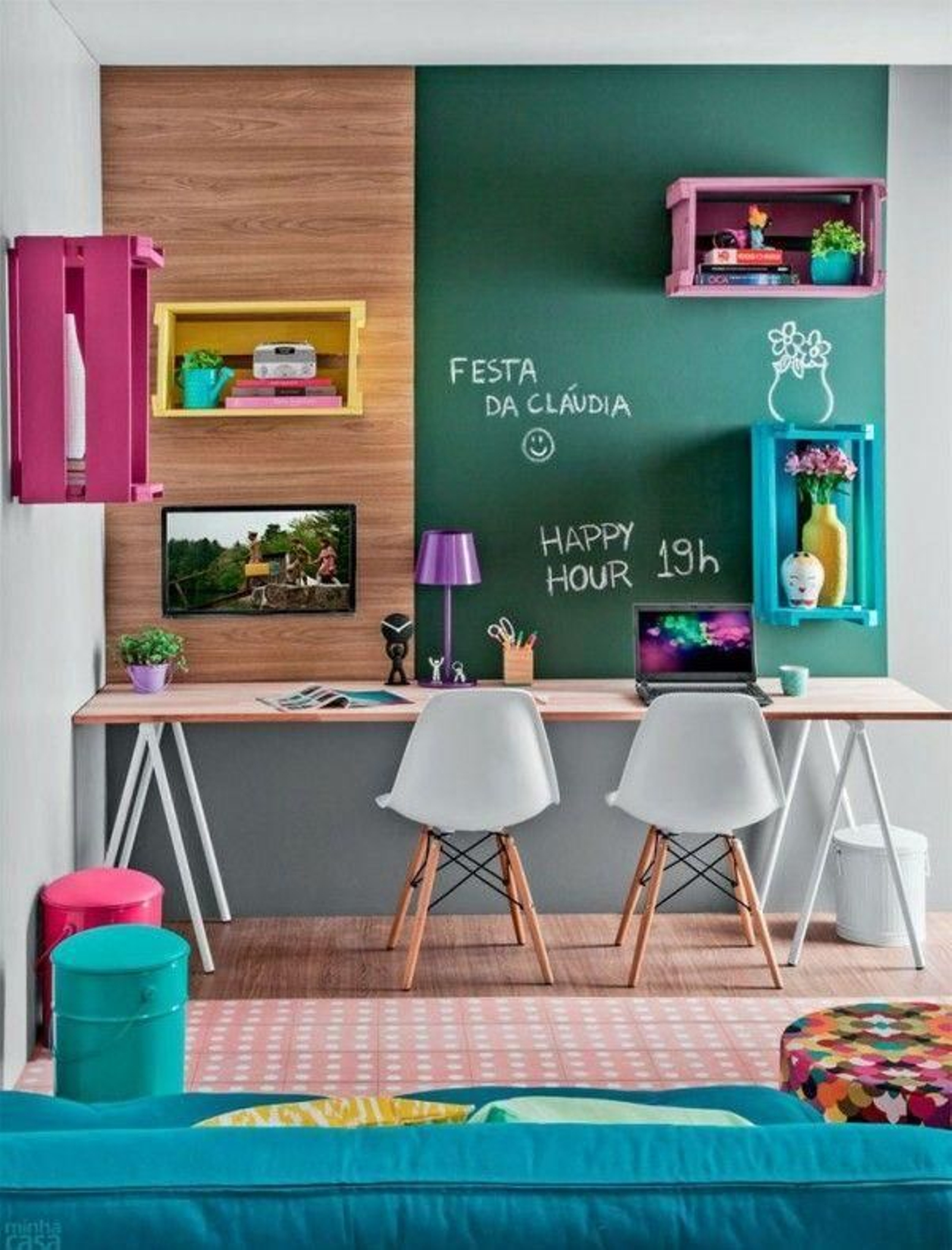 Ideas de decoración para una zona de estudio infantil.