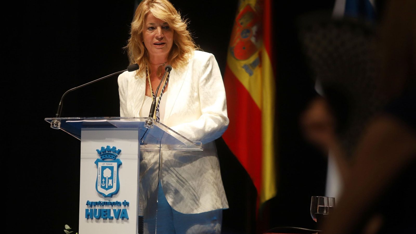 Pilar Miranda durante su discurso de investidura. Pilar Miranda durante su discurso de investidura.