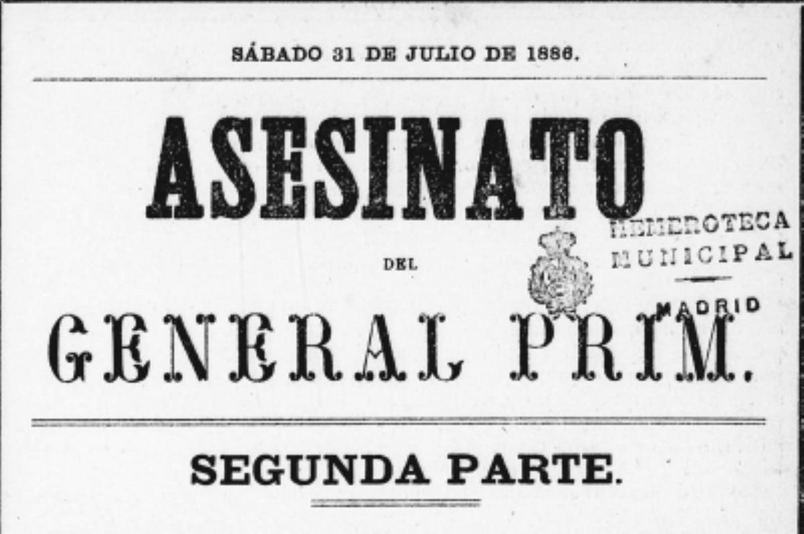 Texto que recoge los intentos previos al magnicidio de Prim.