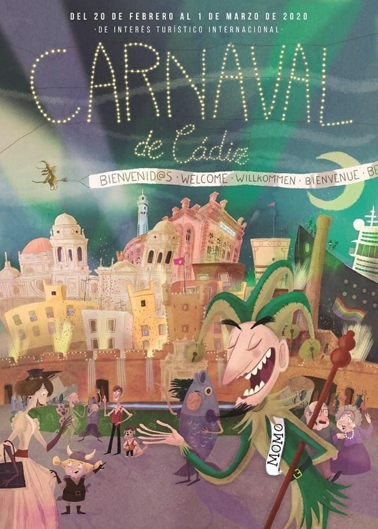 Las obras finalistas del concurso del cartel del Carnaval de Cádiz 2020
