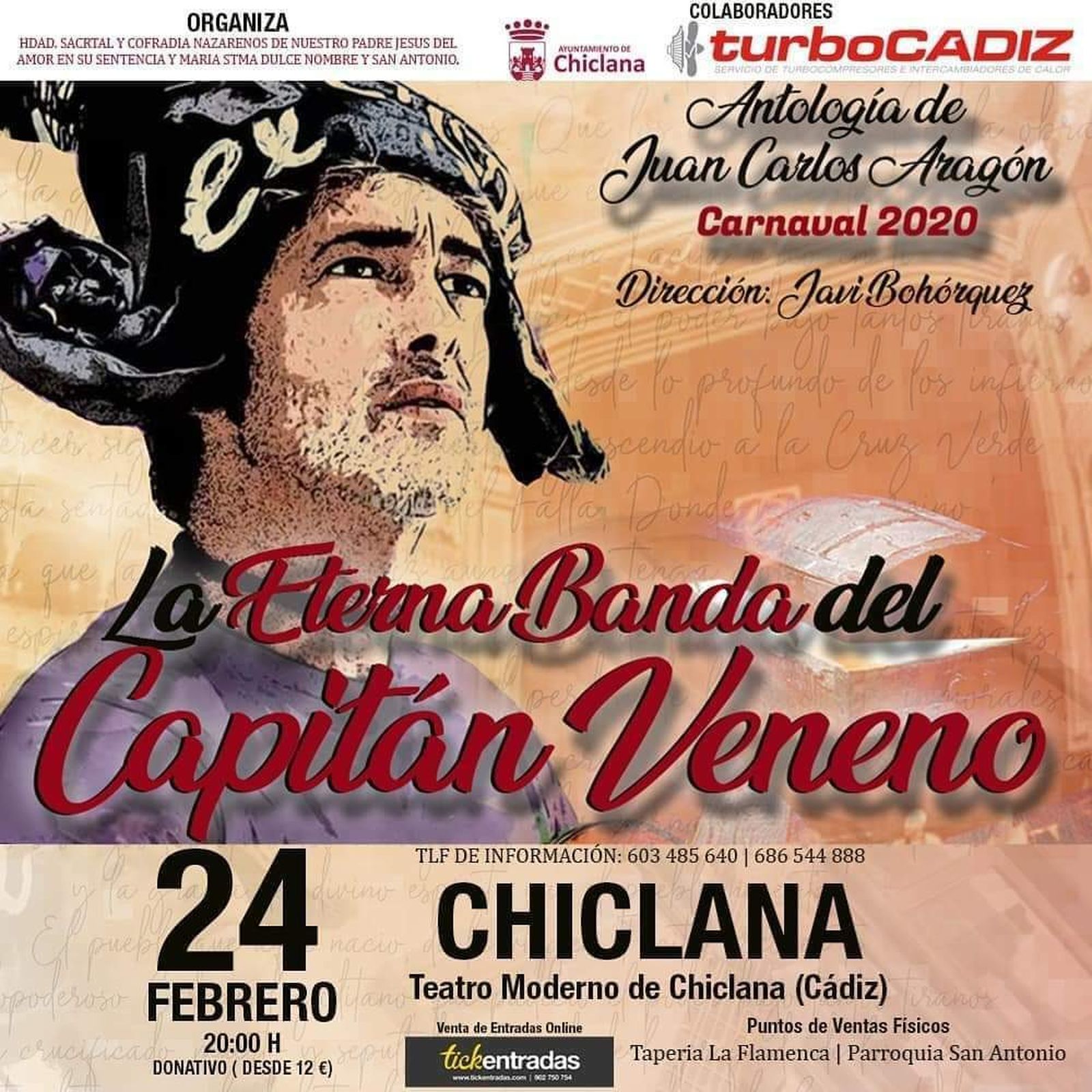 Cartel anunciador del espectáculo que se ofrecerá en Chiclana el próximo mes de febrero.