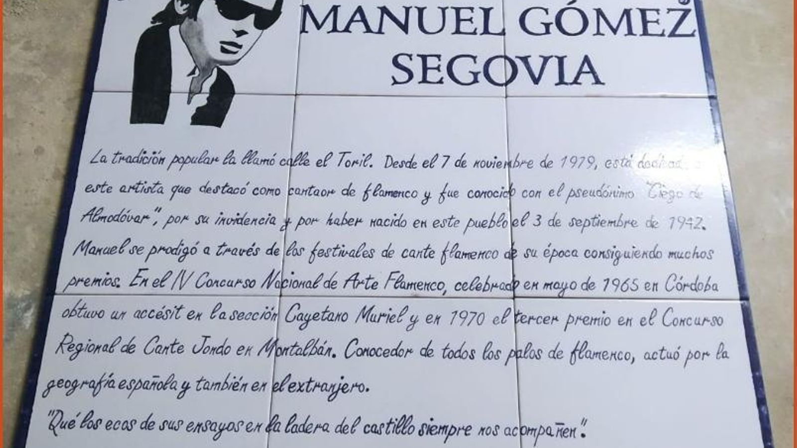 El Ciego de Almodóvar, con el guitarrista Rafael Nieto El Rerre (Foto: Blog “Flamenco en mi memoria”).