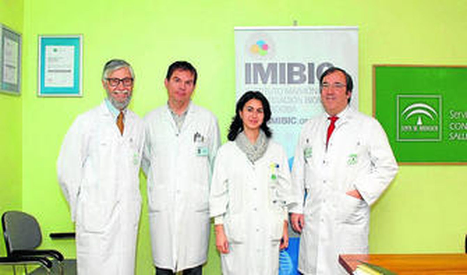 Los doctores Pérez Jiménez, López Laso, Gil Campos y Camino León.