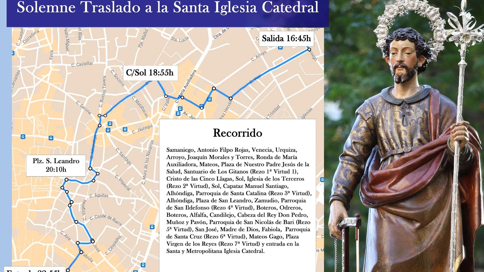 Recorrido completo de la procesión extraordinaria de San José Obrero