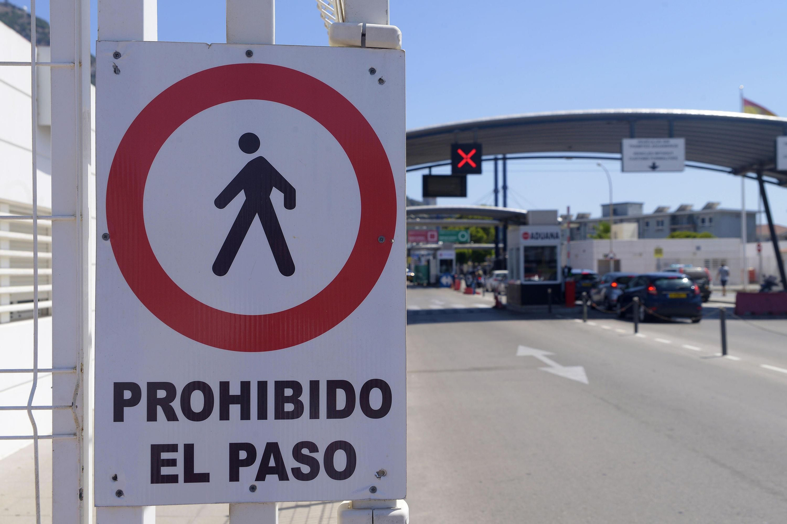 La Verja de entrada a Gibraltar.