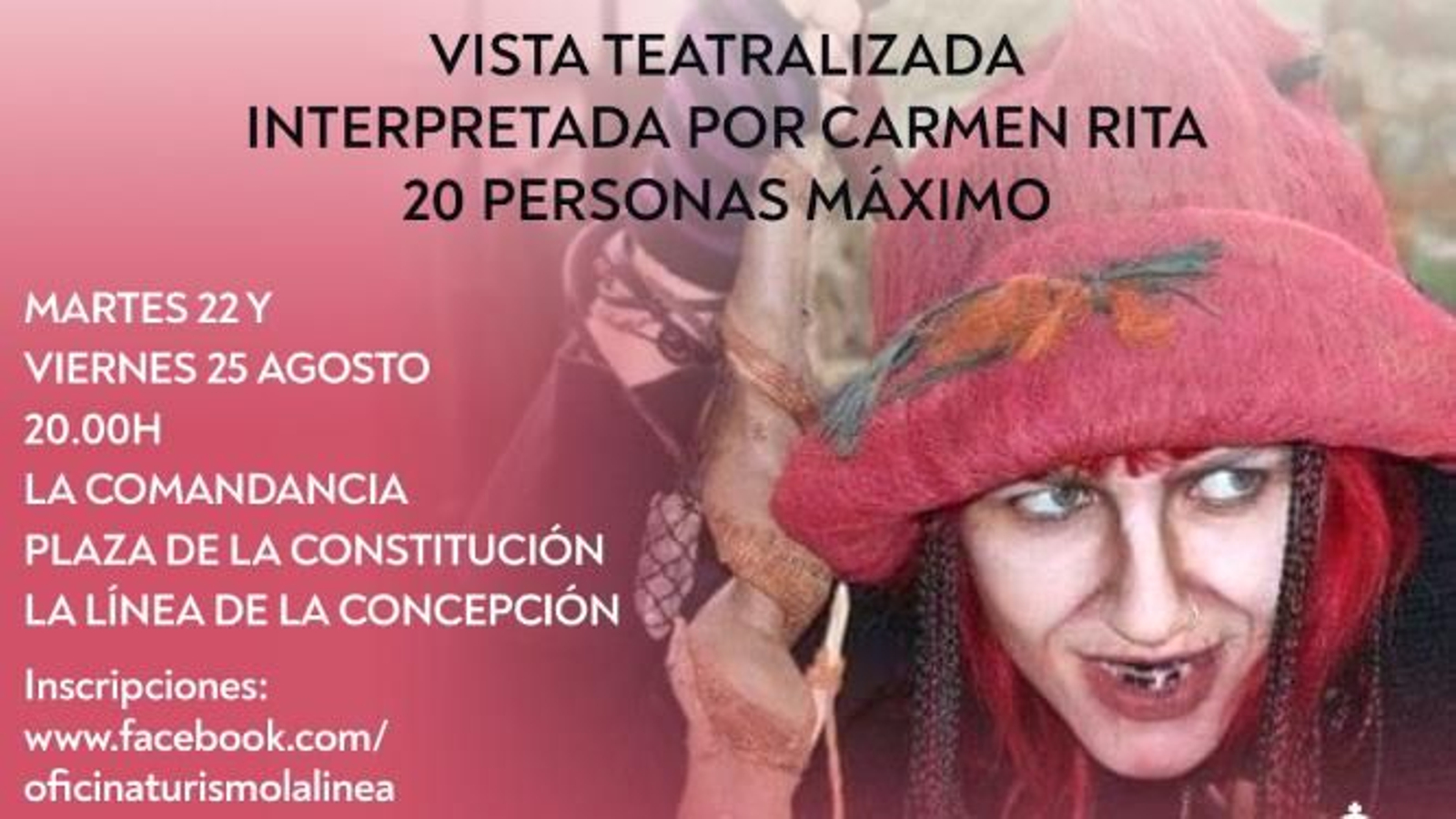 El cartel de las visitas teatralizadas.