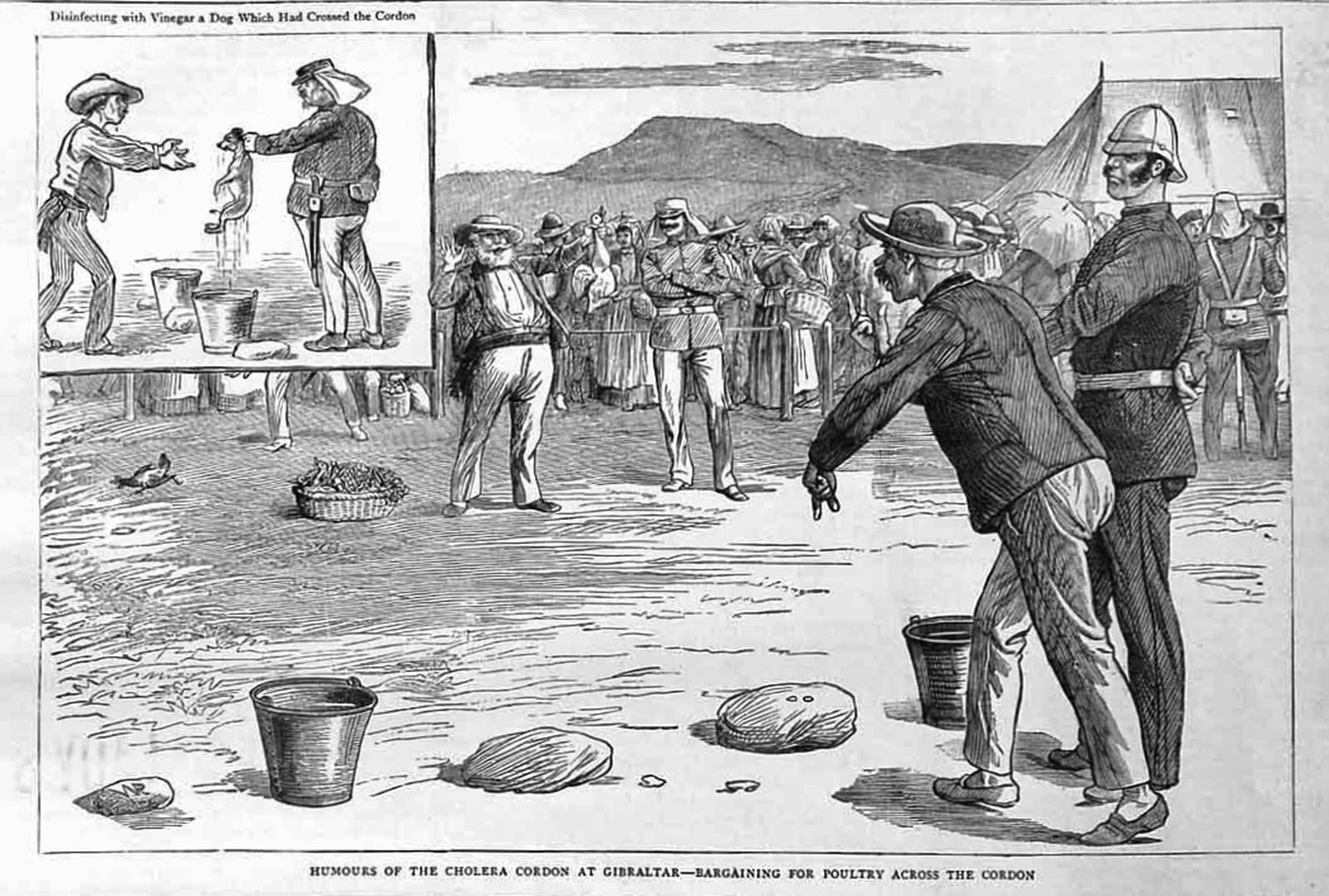 Travesuras fronterizas en terreno neutral (finales del siglo XIX - The Graphic Magazine).