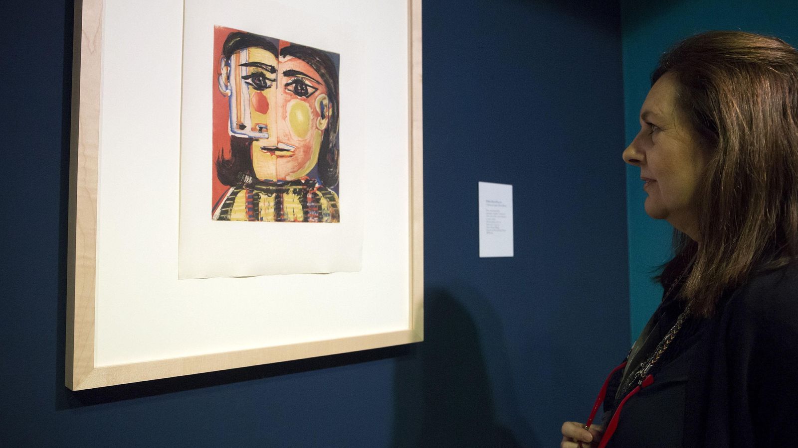 'Cabeza de mujer', aguatinta de Picasso, en la exposición.