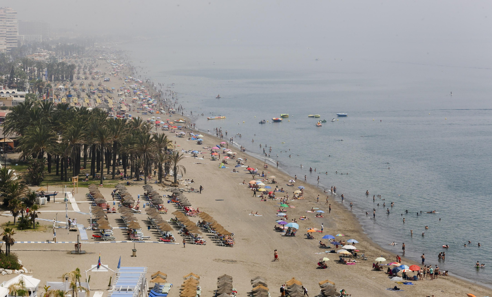 Vista aérea de la playa de Torremolinos