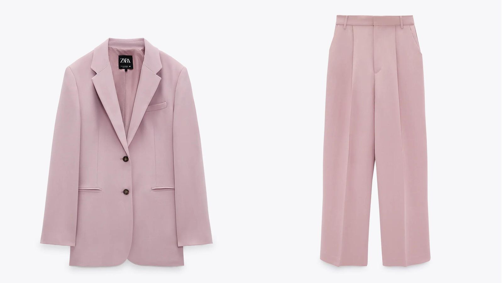 Traje rosa de Zara. Traje rosa de Zara.