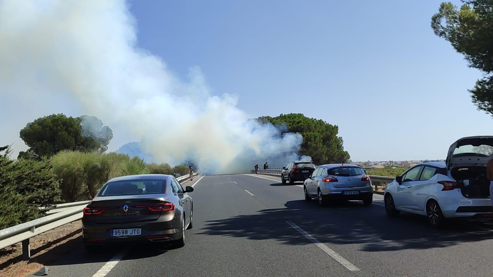 Retenciones en la autopista sentido Cádiz