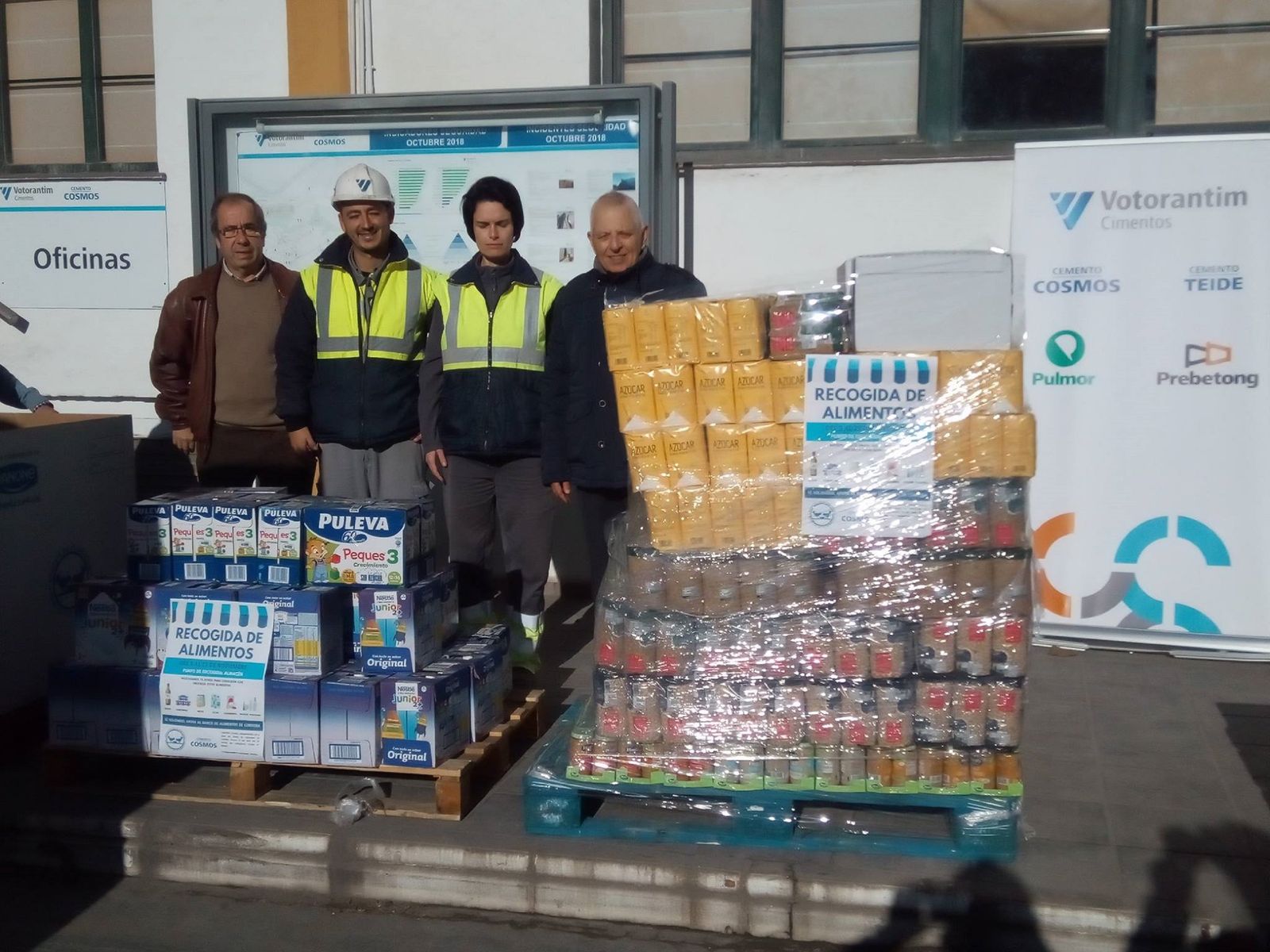 Cementos Cosmos dona 1.300 kilos de comida al Banco de Alimentos
