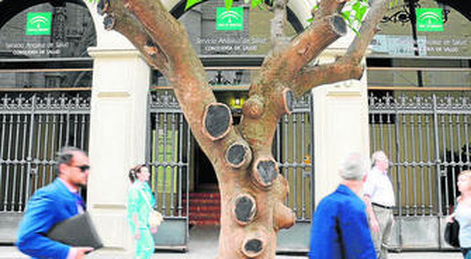 Acceso a la sede central del Servicio Andaluz de Salud, en la Avenida de la Constitución.