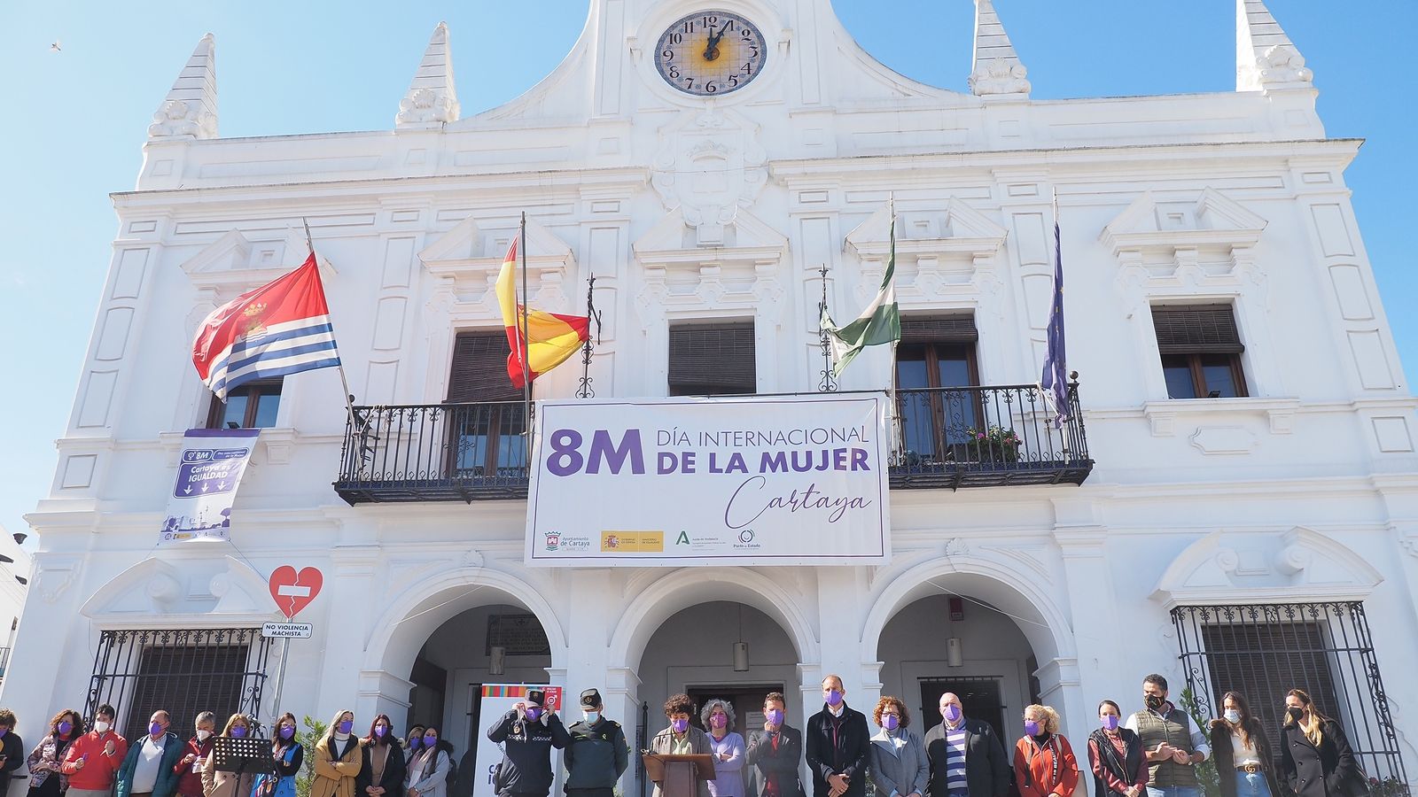 Lectura de un manifiesto en Cartaya