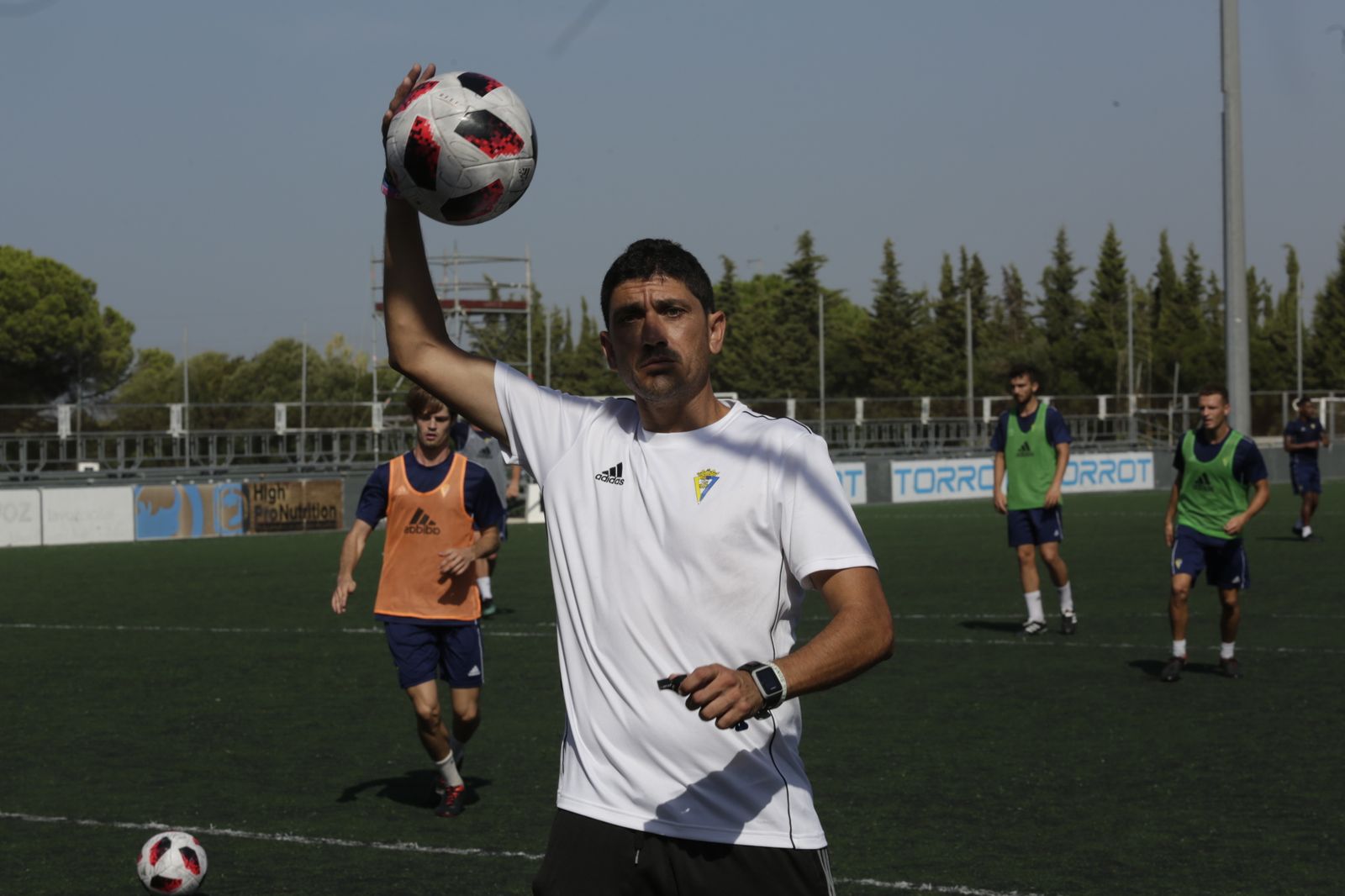Juanma Pavón, durante una sesión de trabajo en la Ciudad Deportiva.