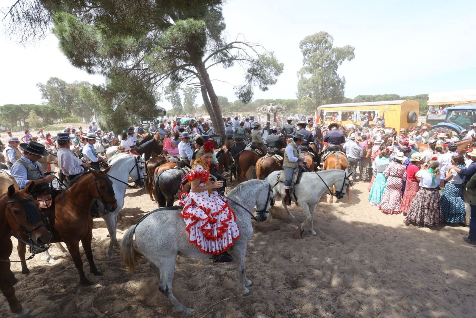Imágenes de la Hermandad del Rocío de Jerez el jueves por el Coto