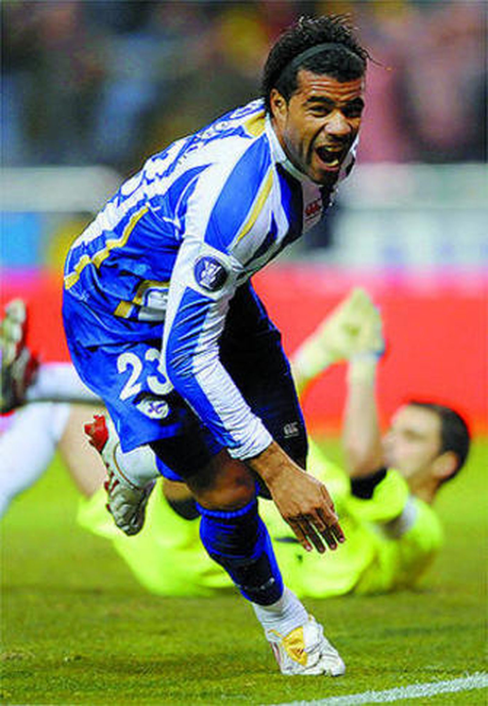 Bodipo celebra su gol.