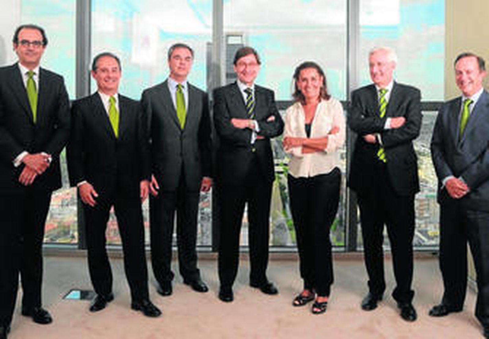 El nuevo comité de dirección de Bankia: Gonzalo Alcubilla, Miguel Crespo, José Sevilla, José Ignacio Goirigolzarri, Amalia Blanco, Antonio Ortega y Fernando Sobrini.