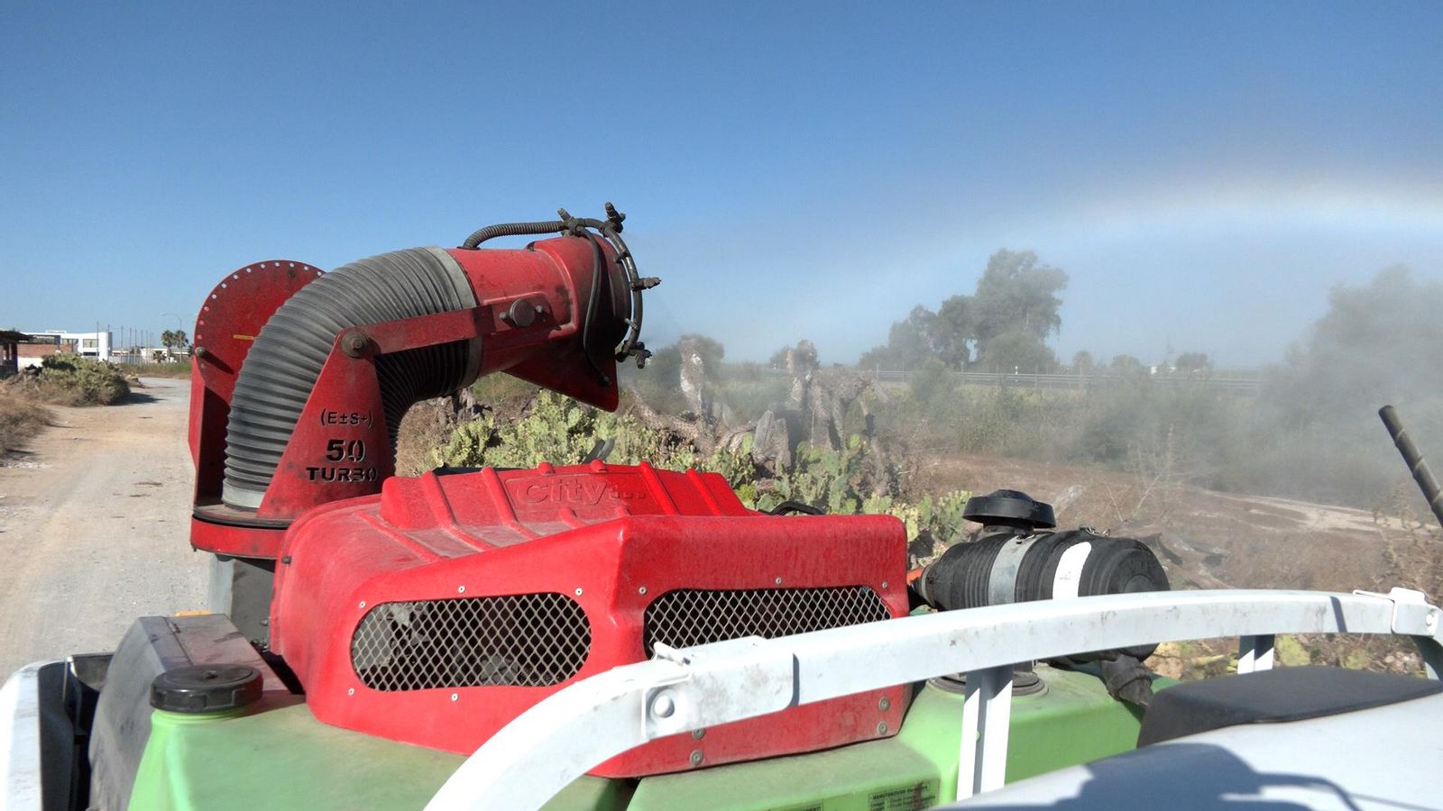 Una de las maquinarias que se usa para la fumigación en Los Palacios