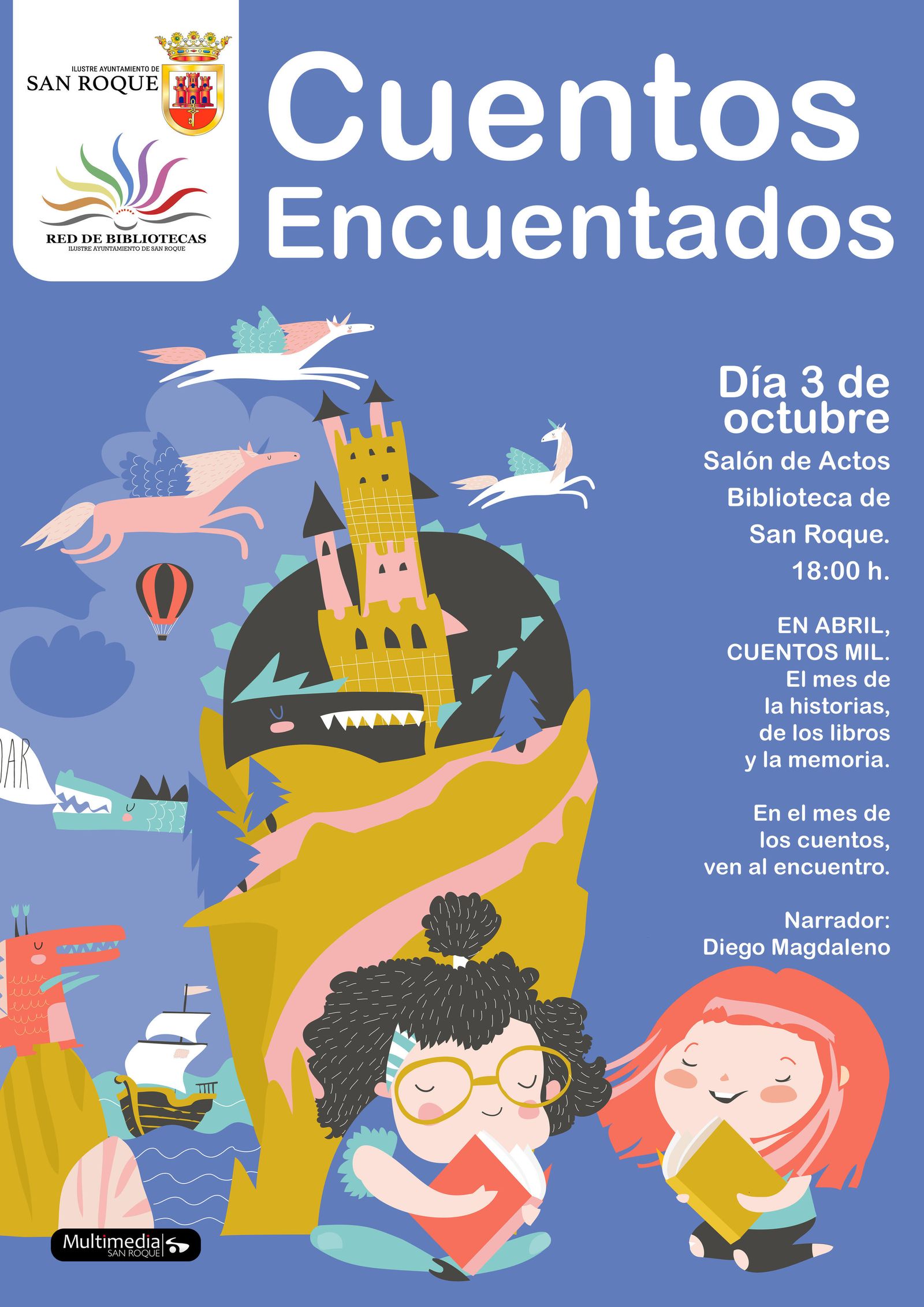 Cartel del Cuentacuentos en San Roque