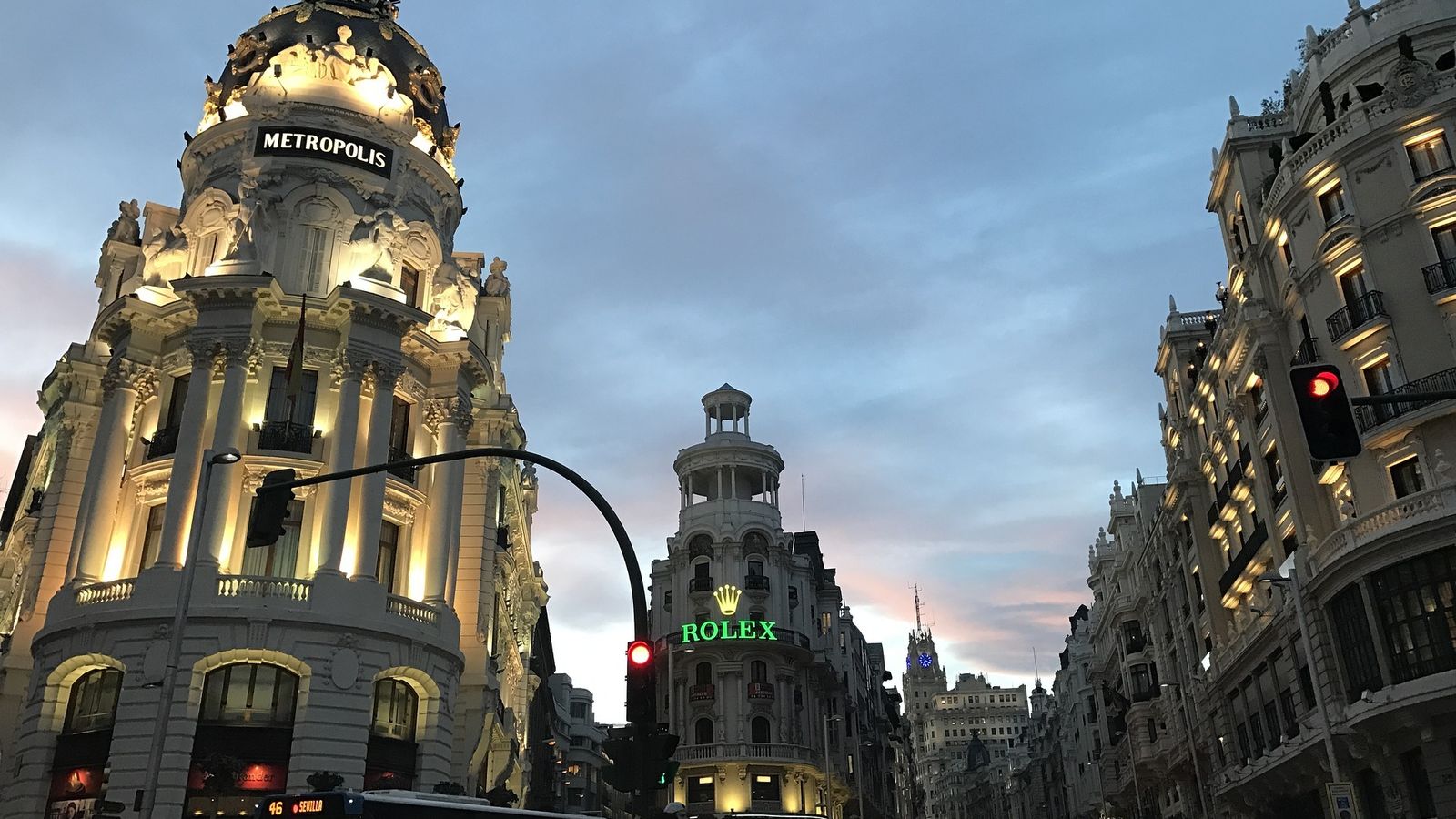 Gran Vía en Madrid.