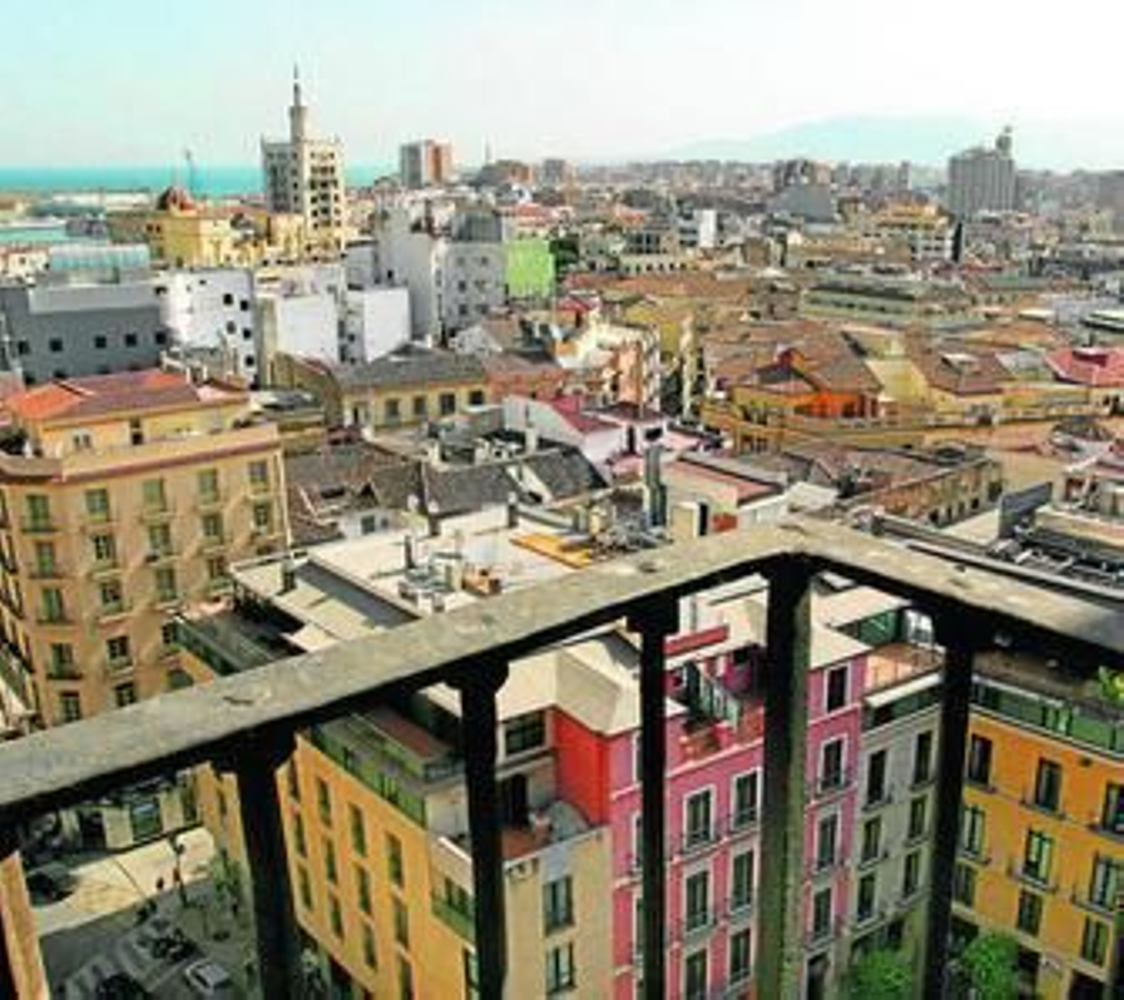 Vista aérea del centro histórico de Málaga.