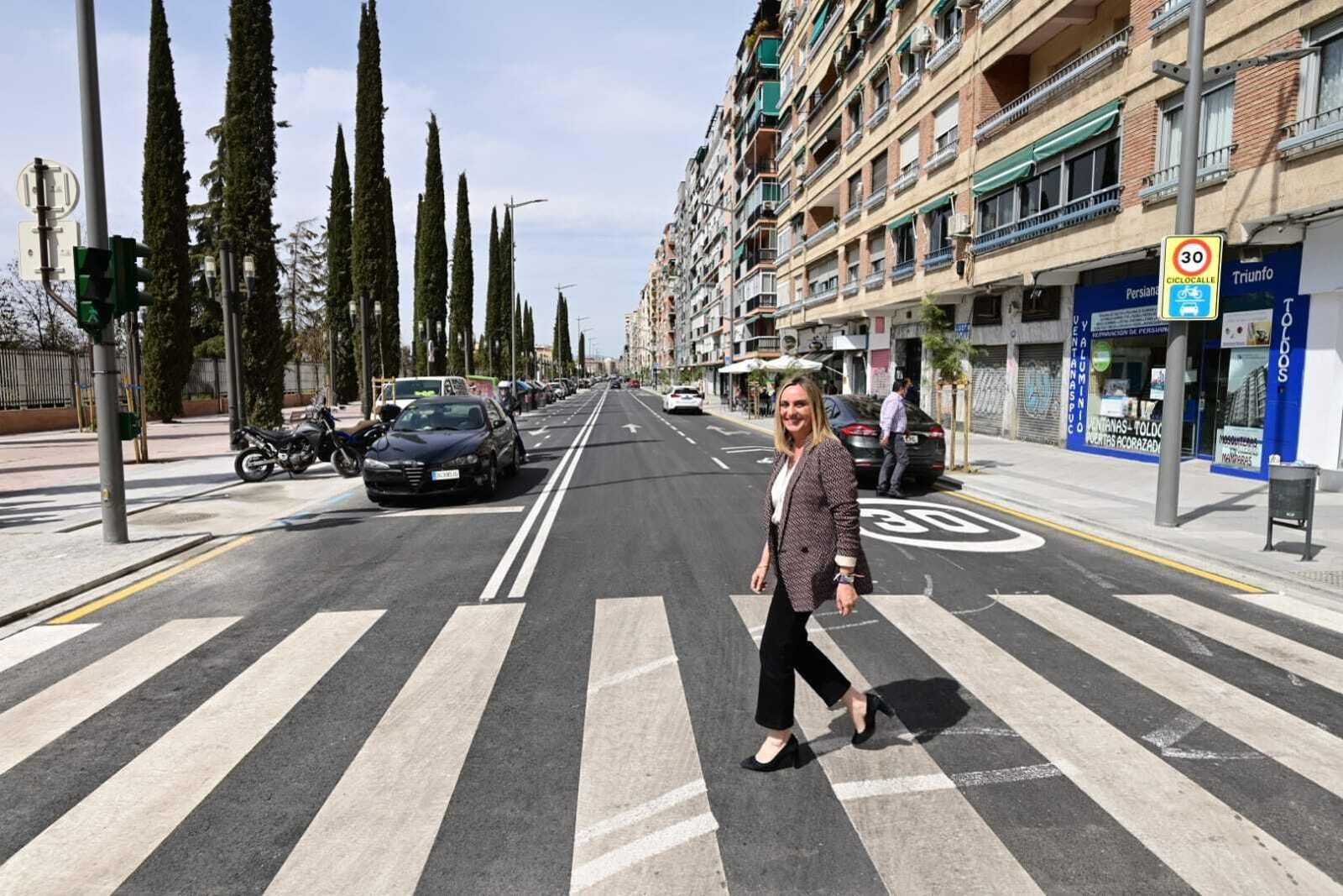 La consejera Carazo, en el nuevo tramo del eje Arabial-Palencia La consejera Carazo, en el nuevo tramo del eje Arabial-Palencia