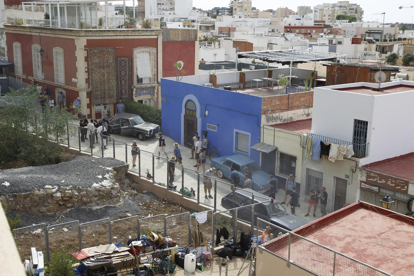 Por la mañana se grabó en la zona de La Guajira, en el casco histórico.