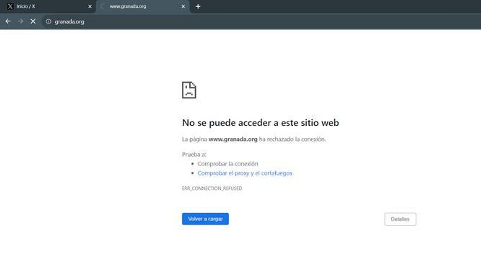 Web del Ayuntamiento de Granada a las 14:13 horas del viernes