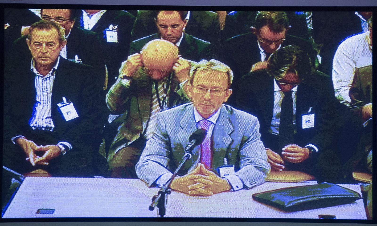 Francisco Briones, durante la declaración en el juicio, ayer.