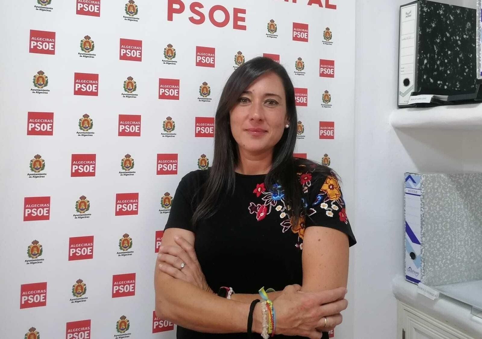 Rocío Arrabal en la sede del PSOE de Algeciras
