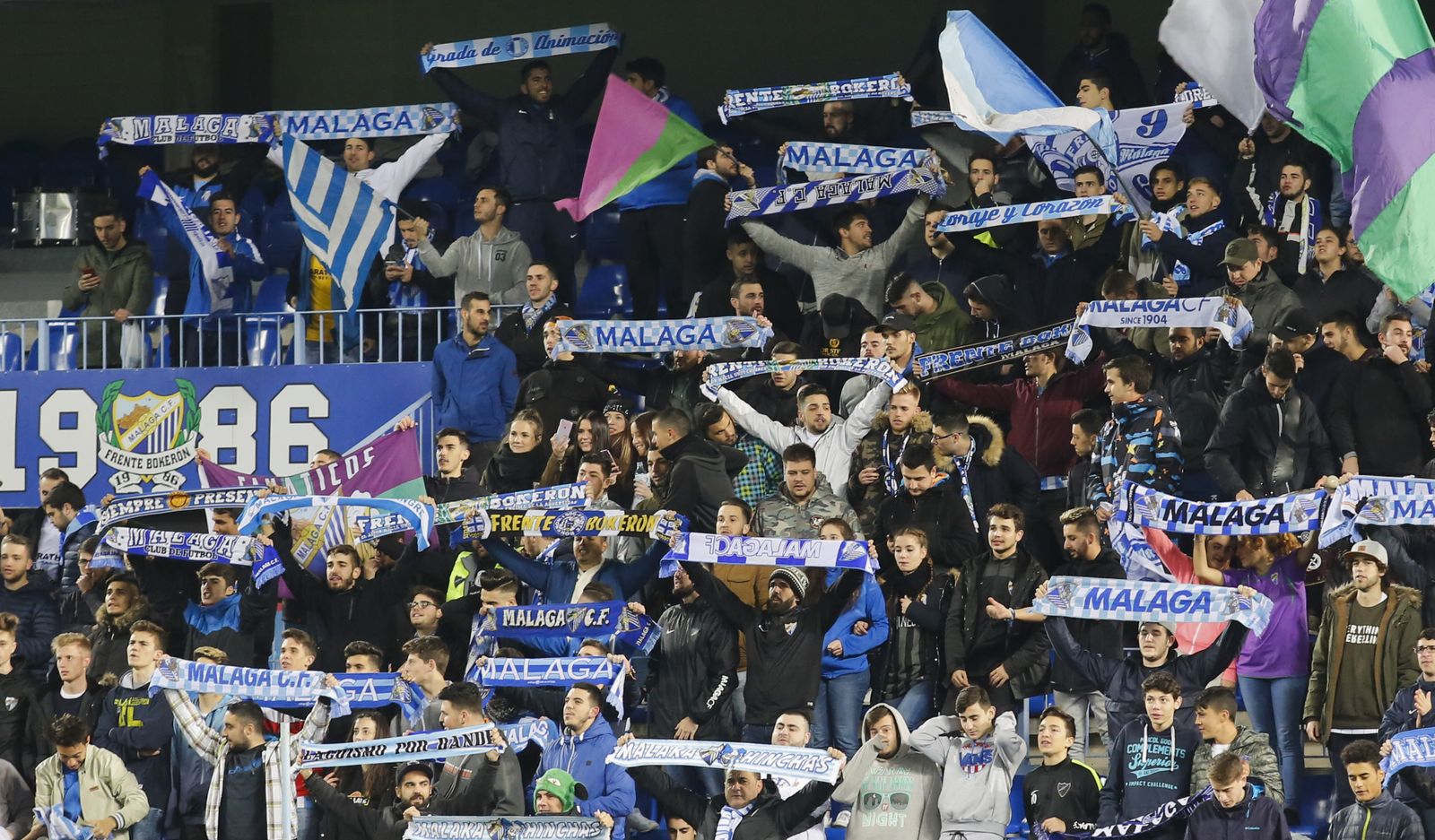 Afición del Málaga.