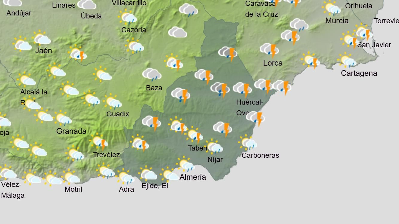Previsión para el jueves 8 mayo por la mañana en Almería. Previsión para el jueves 8 mayo por la mañana en Almería.