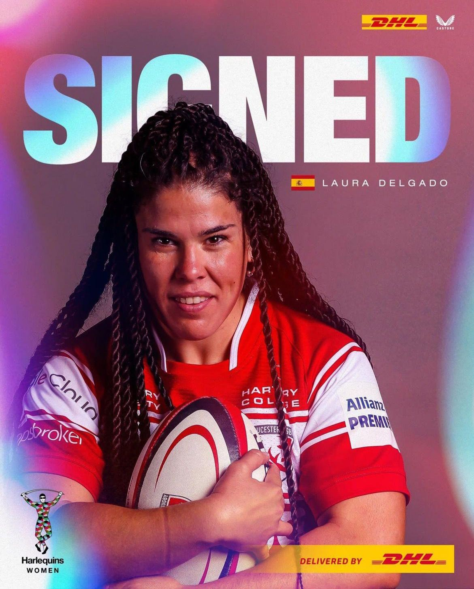 Laura Delgado, con la camiseta de su nuevo equipo, Harlequins. Laura Delgado, con la camiseta de su nuevo equipo, Harlequins.