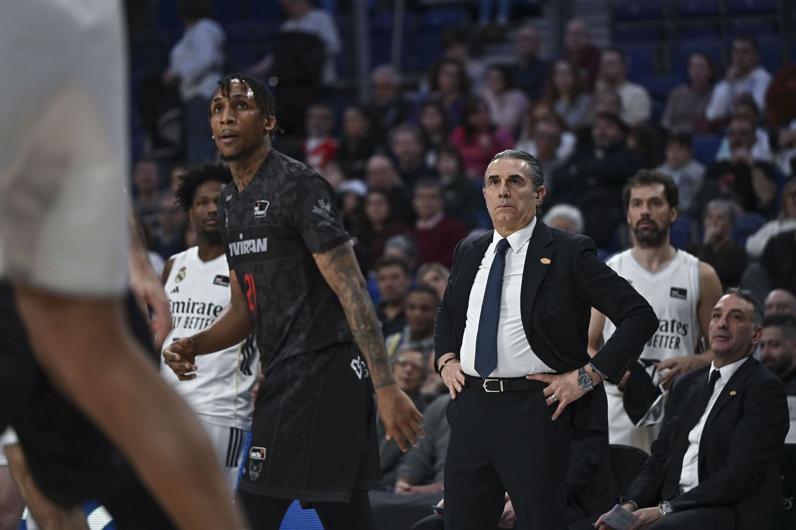 Sergio Scariolo observa el partido de su equipo ante el Covirán Granada.