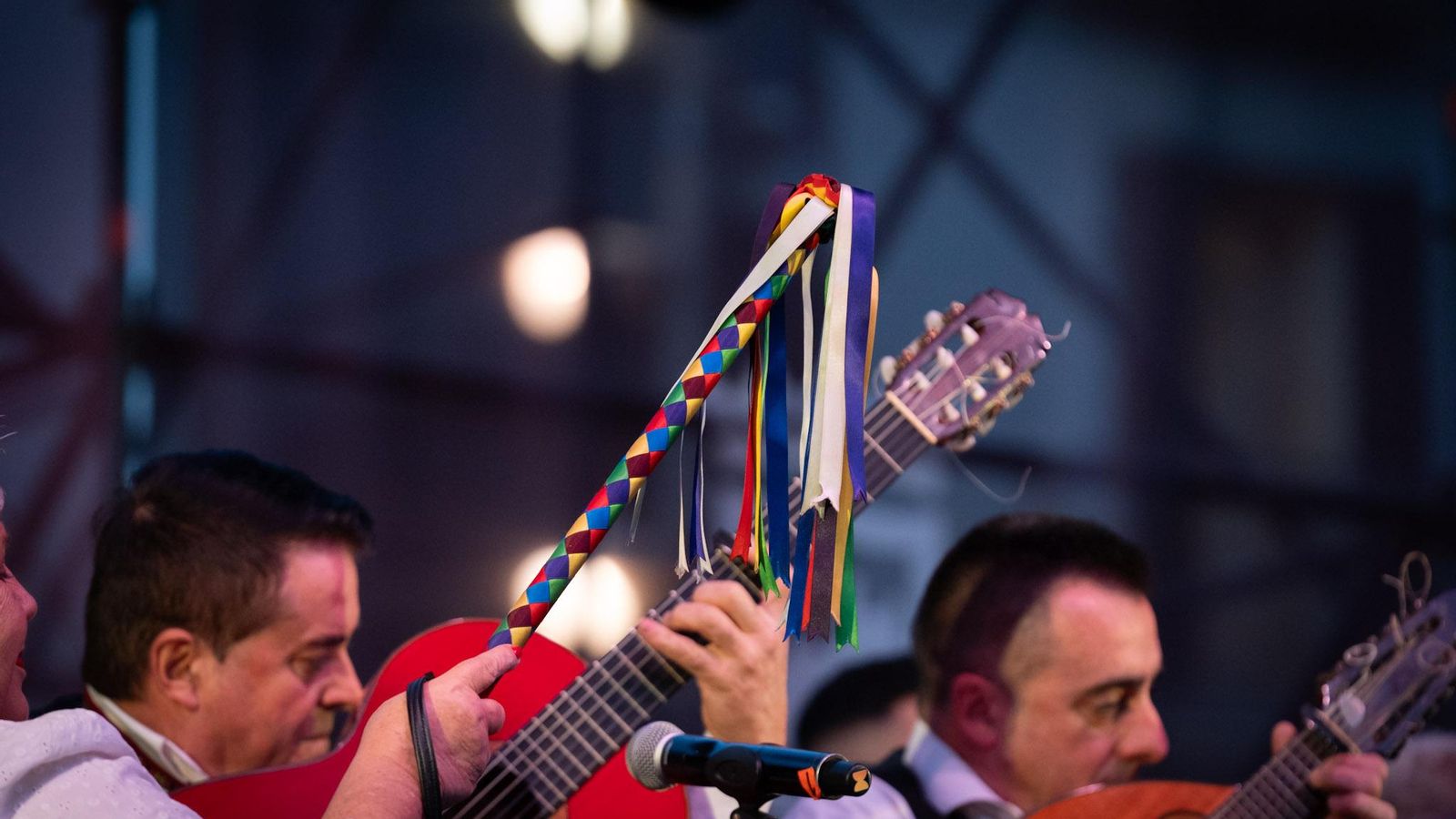 Un momento de la actuación de la Panda de Verdiales.