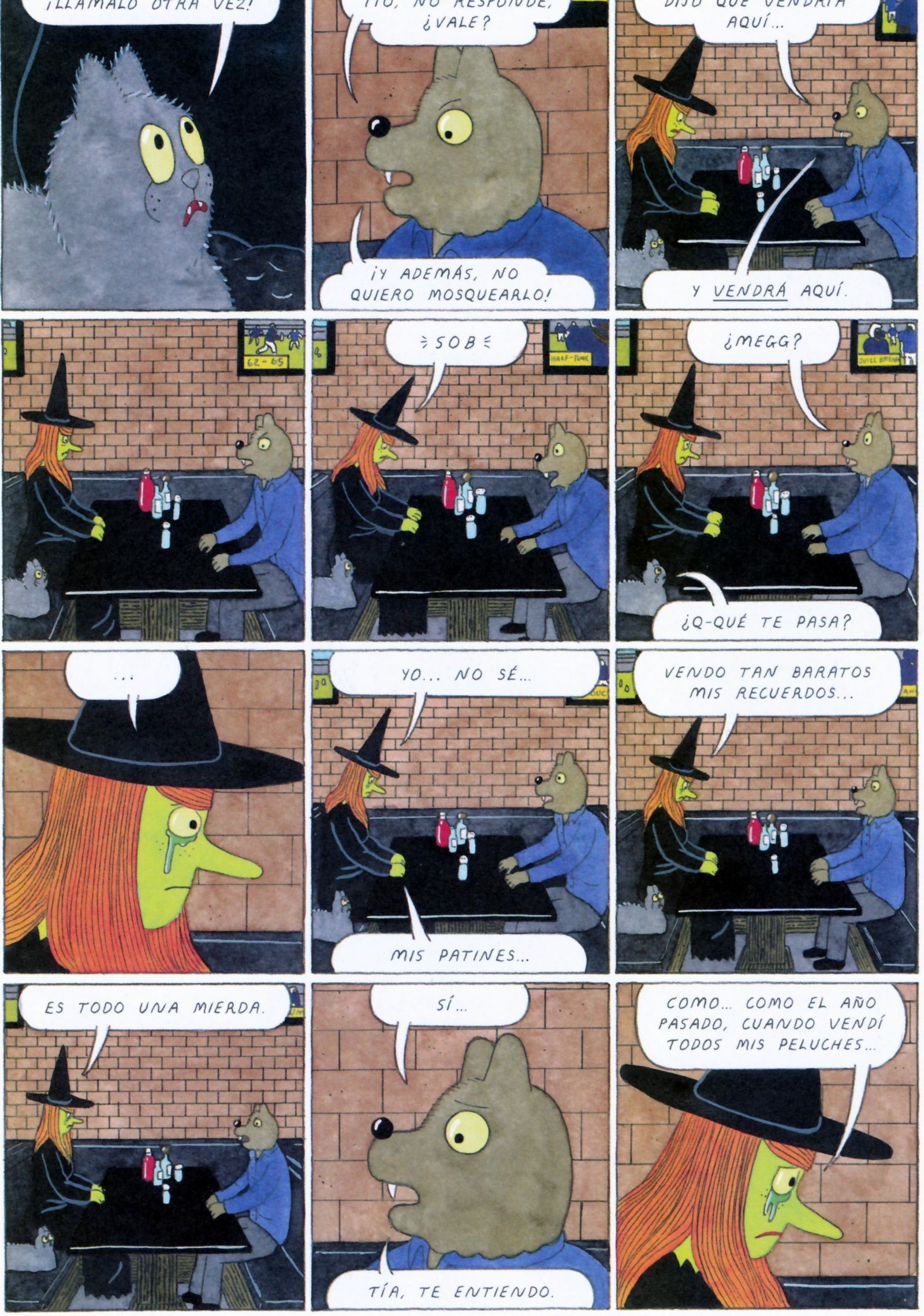 Una página de esta quinta entrega de la serie de Megg y Mogg.