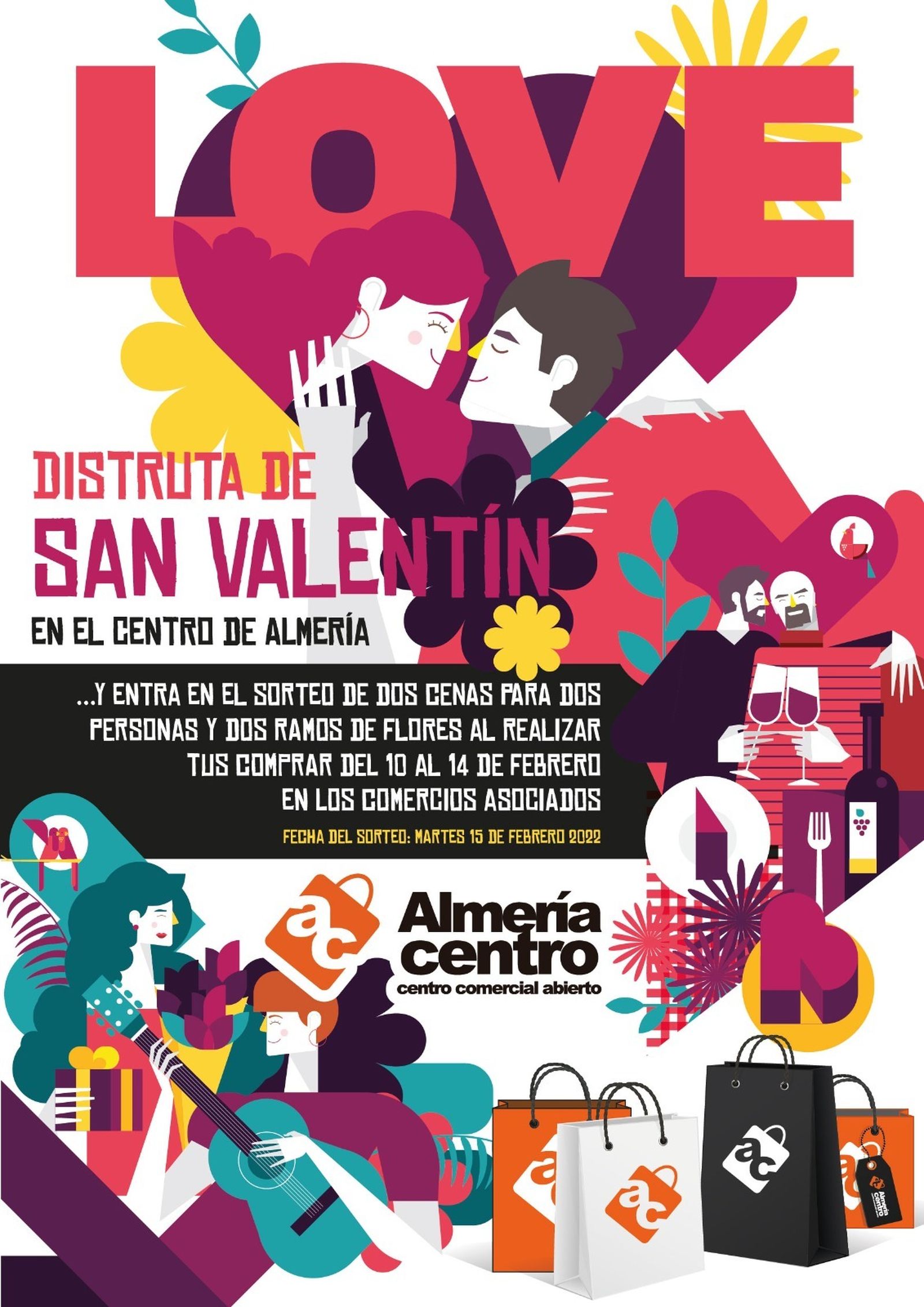 El cartel de la campaña del amor de Almería Centro y Ashal