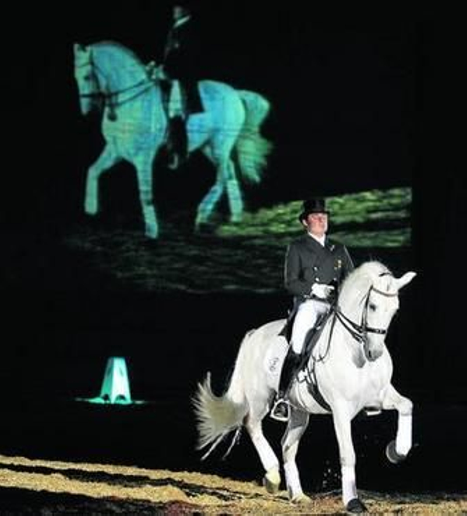 Juan Manuel Muñoz durante su demostración de doma clásica.