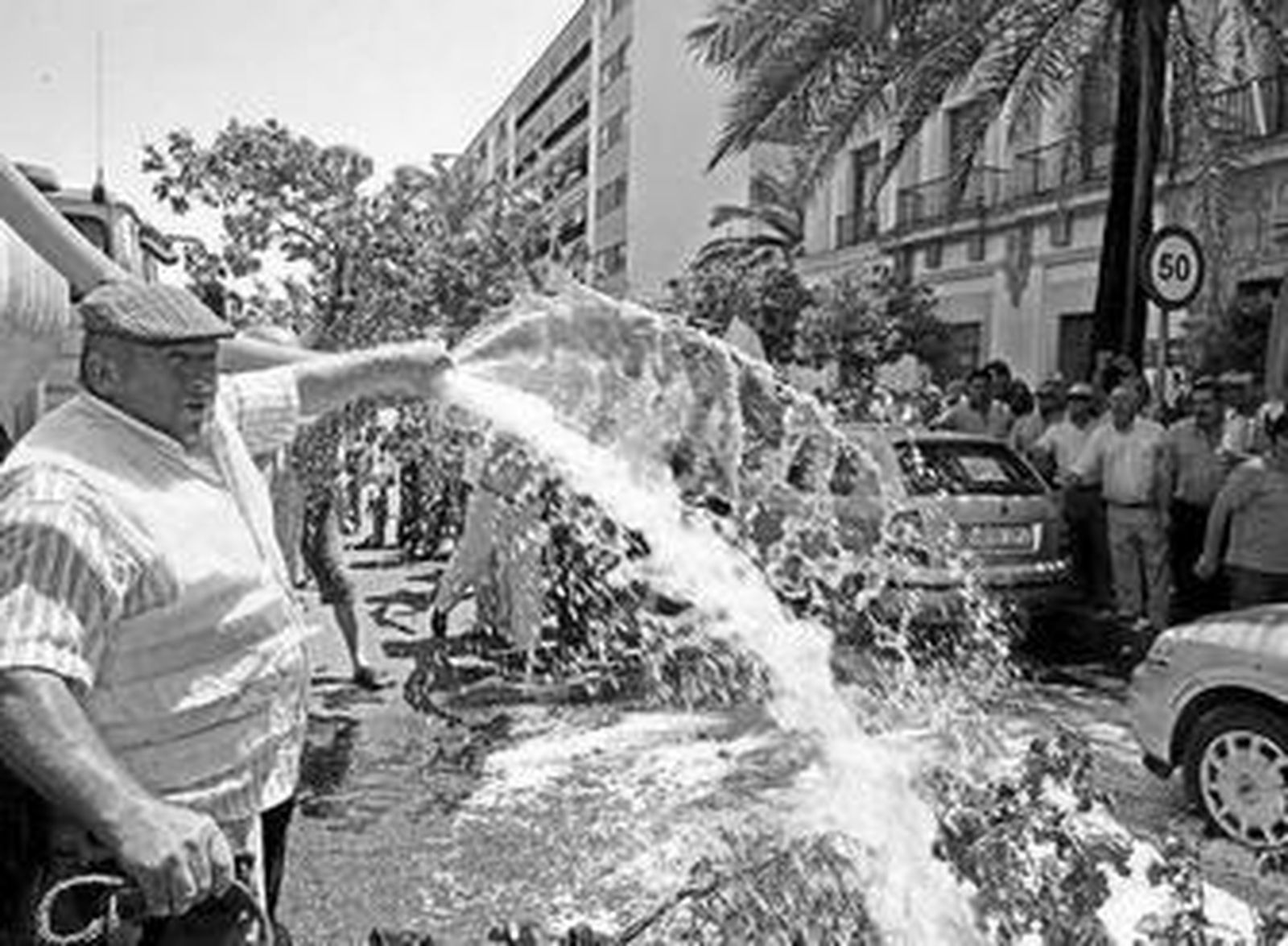Un viticultor, durante unas protestas contra el Consejo Regulador en 2010.